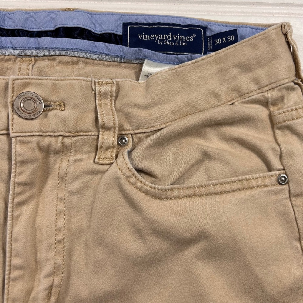 Vineyard Vines 5-Pocket Pants Mens 30x30 (FIT 30x28) Tan Khaki Chino Stretch - Picture 4 of 16
